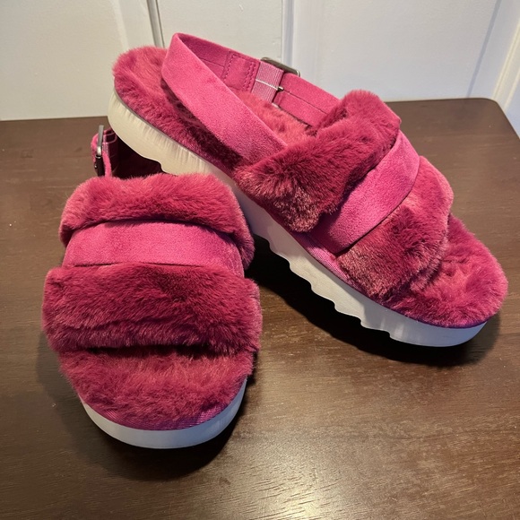 Koolaburra by Ugg Women’s FUZZ'N II Slingback Slide Sandals Pink Size:8 - Picture 1 of 6